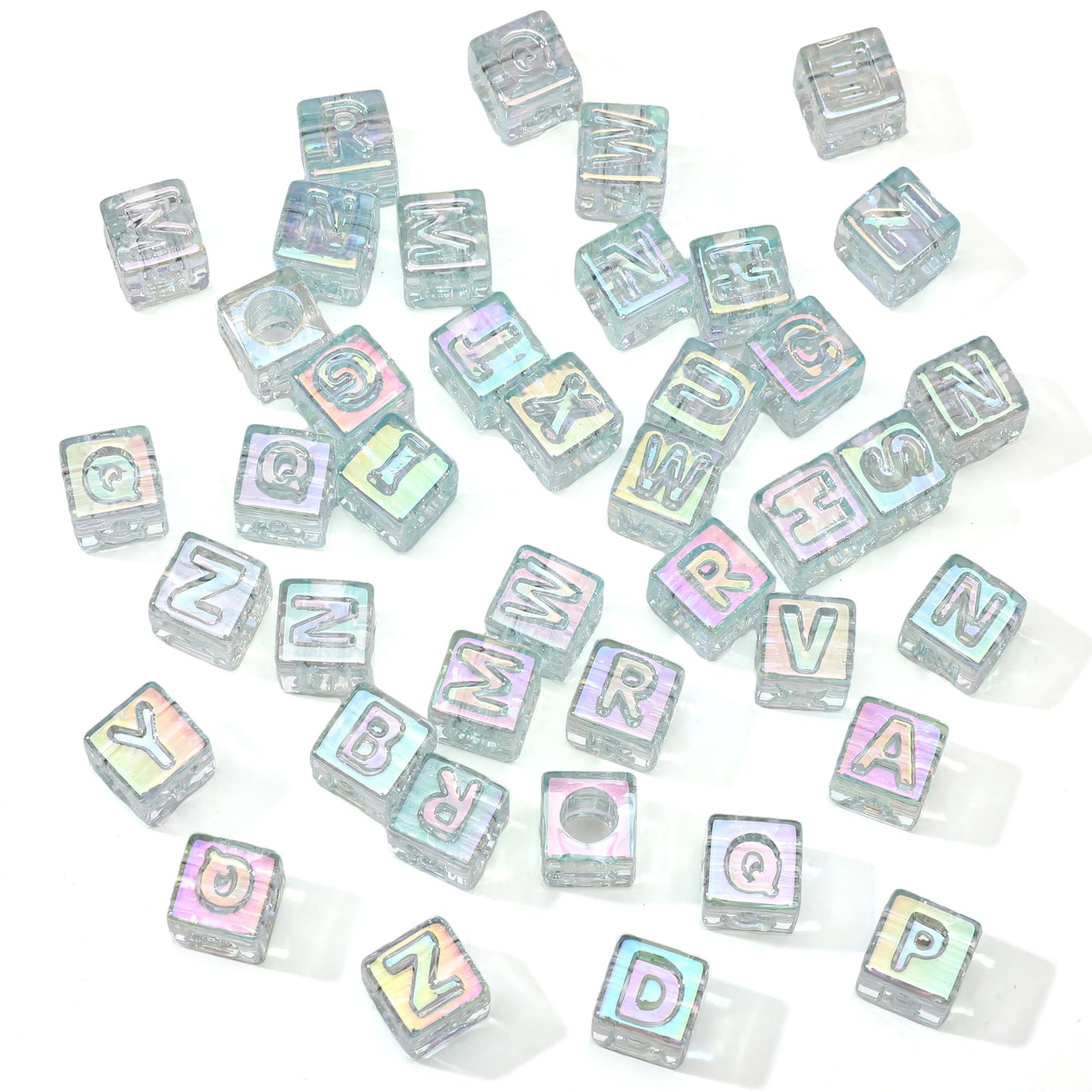 10Pcs beading Colorful Clear Letter Beads Acrylic UV Letter Beads Spacer Beads Girls Gifts Jewelry Making DIY Accessories