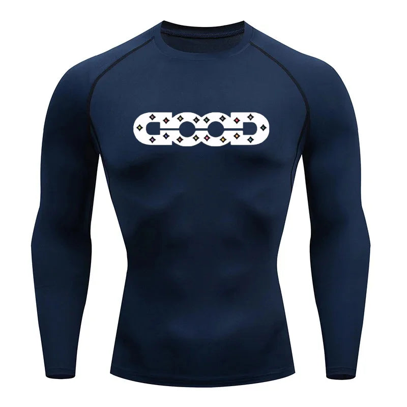 Men's Tight T-Shirt Running Compression Compression T Shirt Gym Fitness Jogging Long Sleeve Male Casual Shirt Tops