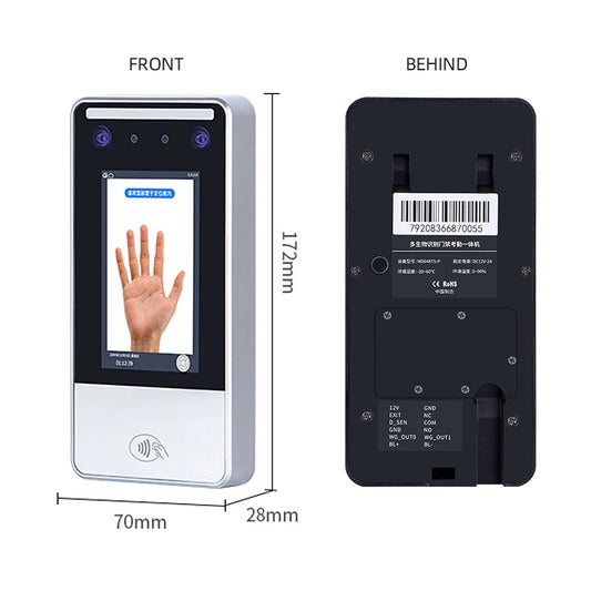 Multi-Biometric Attendance Machine with 5000 Fingerprint Storage Mask Detection Alarm Output Time Recording Product