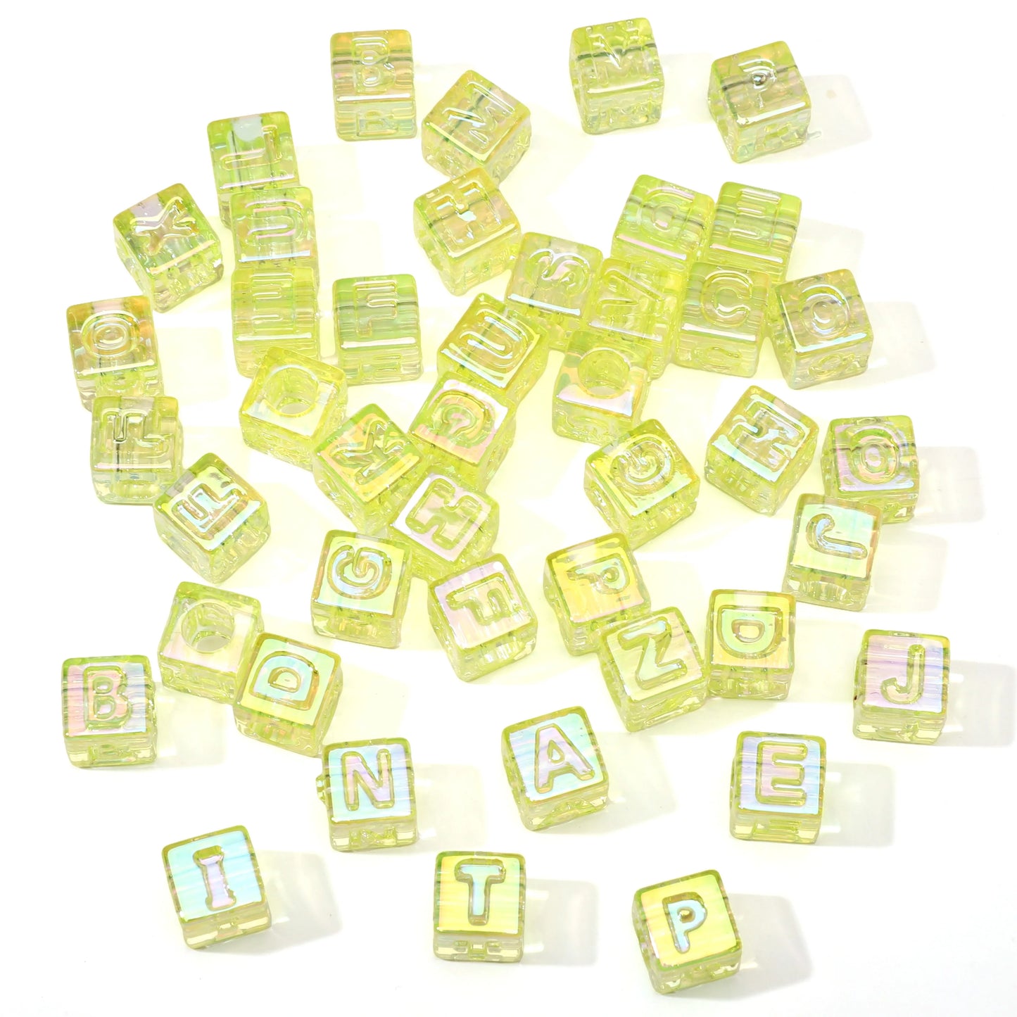 10Pcs beading Colorful Clear Letter Beads Acrylic UV Letter Beads Spacer Beads Girls Gifts Jewelry Making DIY Accessories