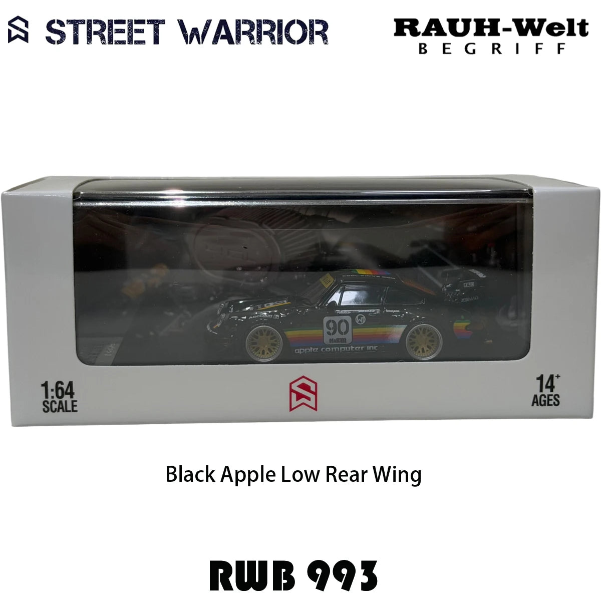 SW In Stock 1:64 RWB 993 Black Apple Diecast Diorama Car Model Collection Street  Warrior