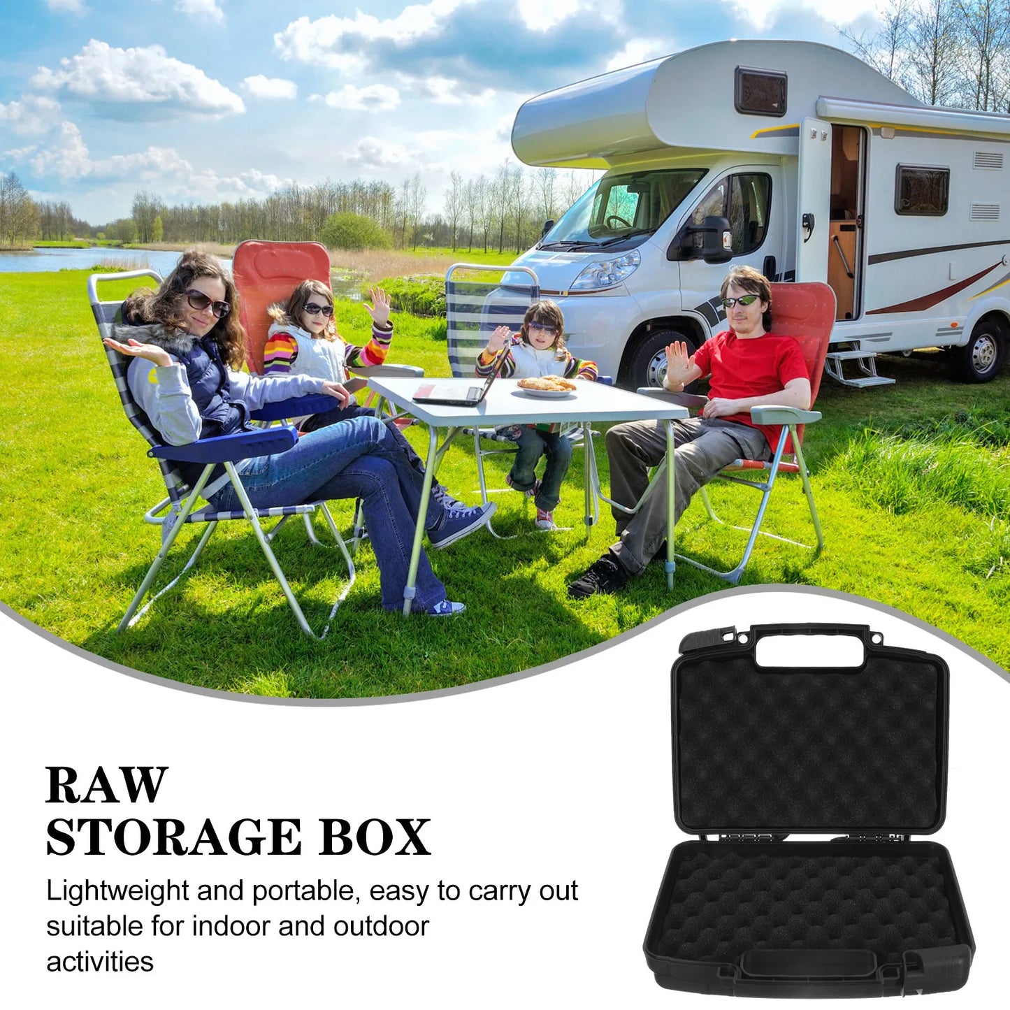 Wear-Resistant Survival Box Multi-Function Outdoor Tool Case Shockproof Waterproof Carrying Storage Container for Camping