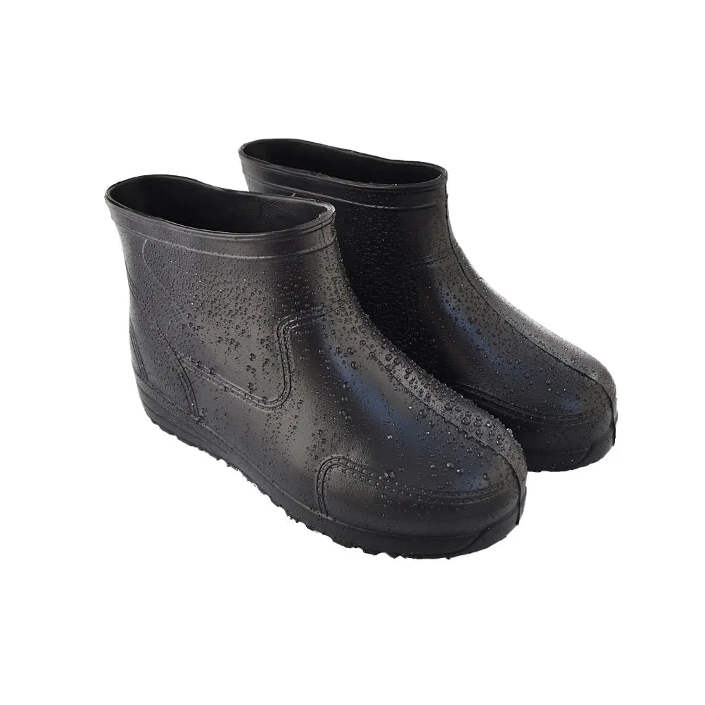 1 Pair Antiskid Rain Shoes Acid Alkali Resistant Low Canister Boots Size Thick Heel Non Slip Wear Resistant Rain Boots