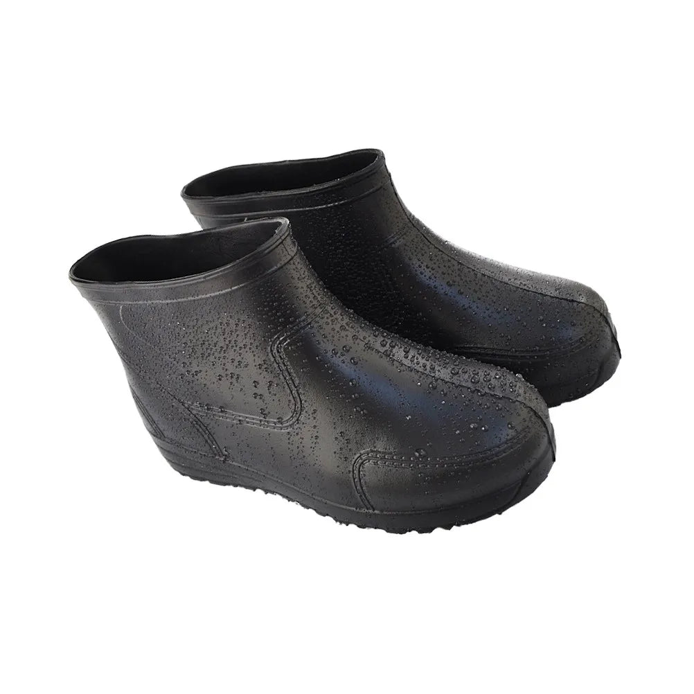 1 Pair Antiskid Rain Shoes Acid Alkali Resistant Low Canister Boots Size Thick Heel Non Slip Wear Resistant Rain Boots
