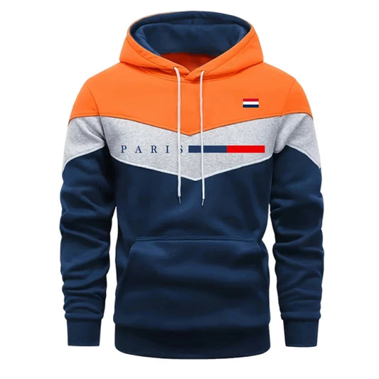 Urban Casual Fashion Hoodie Sportswear Paris Printed Pullover Outfits 2026 Hot Sale Men's Set Hooded Sweatshirt and Jogger Pants