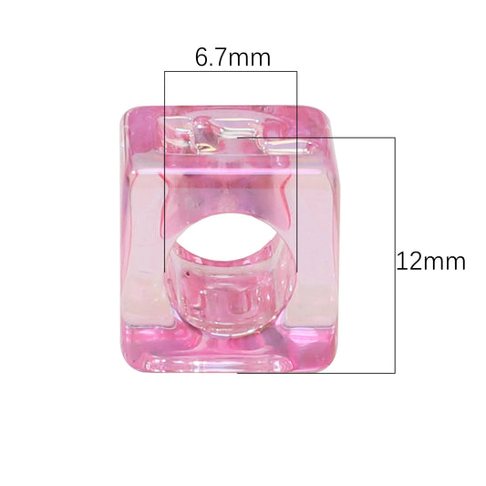 10Pcs beading Colorful Clear Letter Beads Acrylic UV Letter Beads Spacer Beads Girls Gifts Jewelry Making DIY Accessories