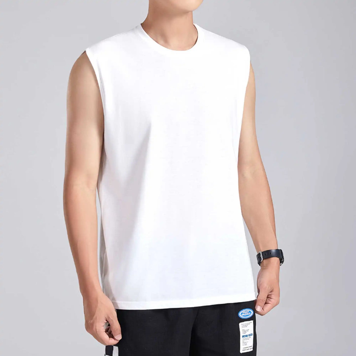 Men's Tank Top Sets 2026 Summer Quick drying 2 piece set oversize sports crewneck Breathable running  Suit for man seaside