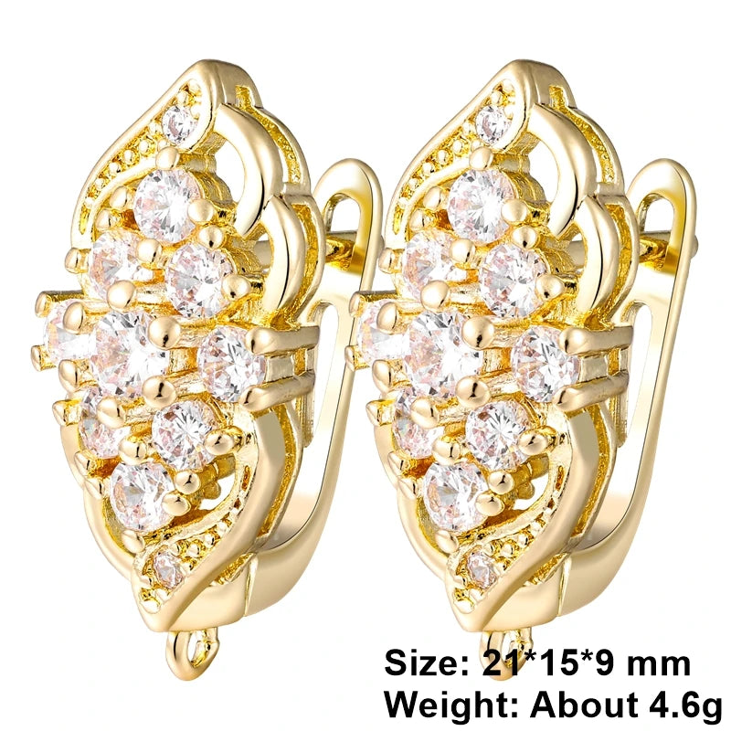 Juya 2 Pairs Wholesale 18K Gold Plated Copper Fastener Shvenzy Earring Hooks Accessories For DIY Fashion Women's Earrings Making