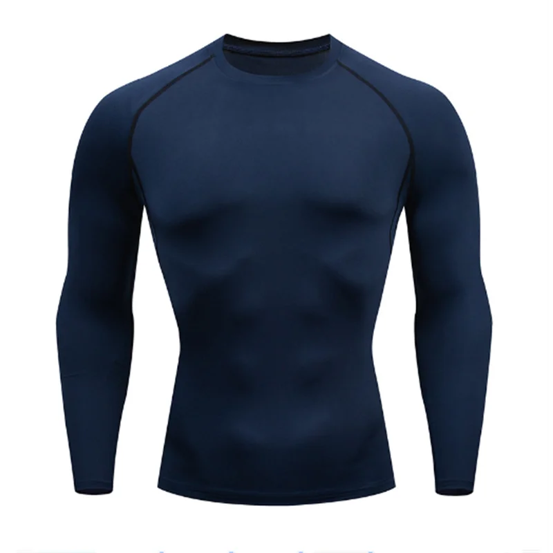 2026 Men Bodybuilding Sport T-shirt Quick Dry Running Shirt Long Sleeve Compression Top Gym T Shirt Men Fitness Tight Rashgard