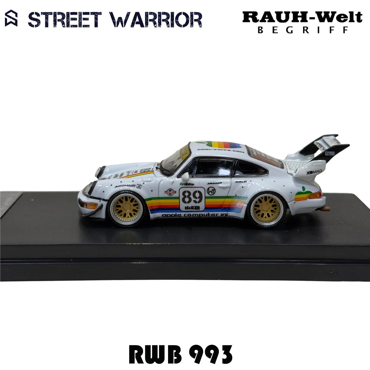 SW In Stock 1:64 RWB 993 Black Apple Diecast Diorama Car Model Collection Street  Warrior