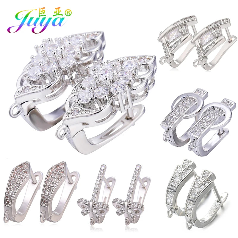 Juya 2 Pairs Wholesale 18K Gold Plated Copper Fastener Shvenzy Earring Hooks Accessories For DIY Fashion Women's Earrings Making