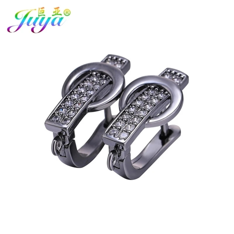 Juya 2 Pairs Wholesale 18K Gold Plated Copper Fastener Shvenzy Earring Hooks Accessories For DIY Fashion Women's Earrings Making
