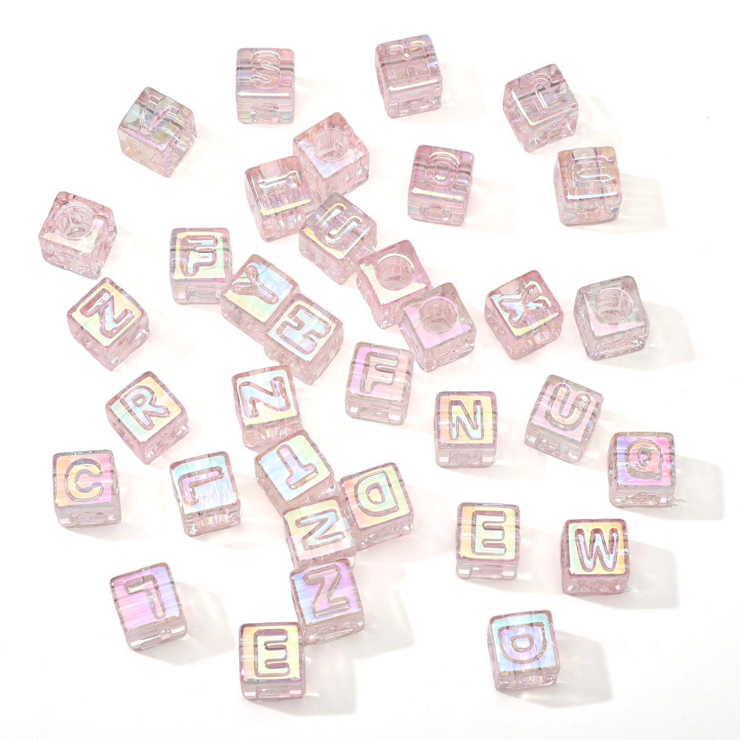 10Pcs beading Colorful Clear Letter Beads Acrylic UV Letter Beads Spacer Beads Girls Gifts Jewelry Making DIY Accessories